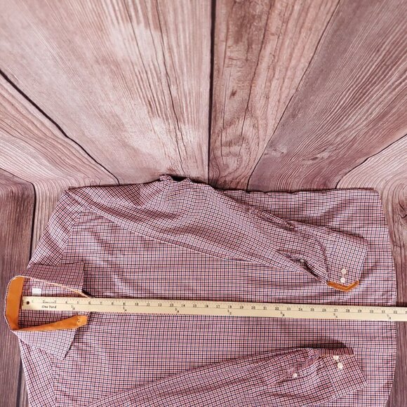 Eton Slim Fit Mens Size 43/17 Button Up Multicolor Check Long Sleeve Dress Shirt - Picture 15 of 16